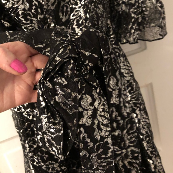 New VAMPIRE'S WIFE X Med Lace Dress Black Silver - Picture 5 of 9